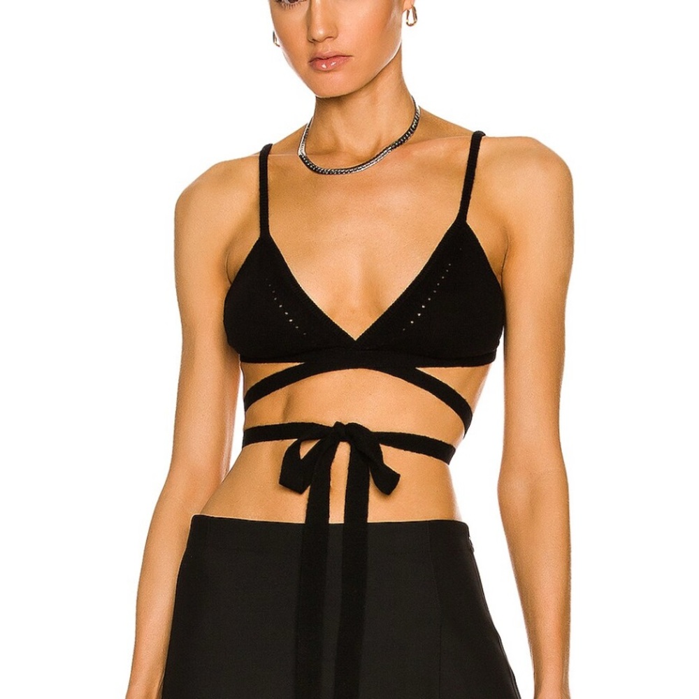 kiki de montparnasse Fleur du Mal cashmere wrap bra black